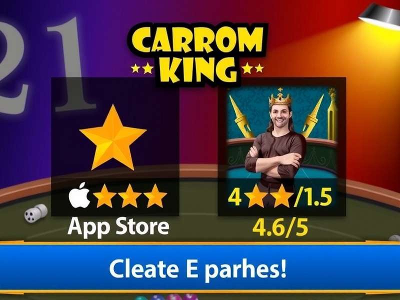Carrom King Ratings on Google Play Store and App Store (4.5/5 and 4.6/5)