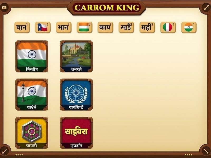 Carrom King Language Settings Showing 12 Indian Languages